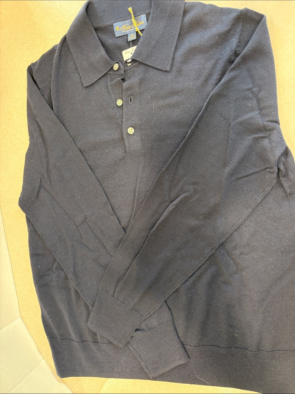 Brooks Brothers Men's Long-Sleeve Polo Shirt - Navy Blue